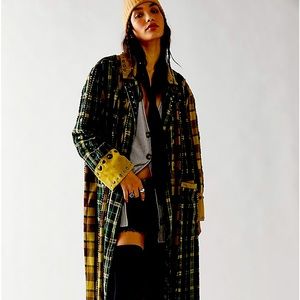 Free People Rodeo Plaid Duster
